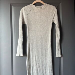 Ten Sixty Sherman Light Gray Ribbed Dress